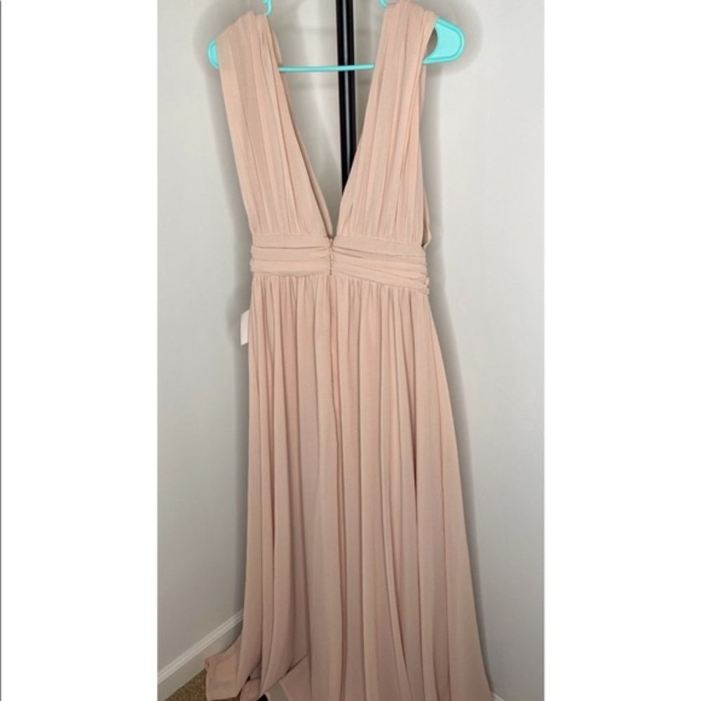 Lulu’s Blush Maxi Dress with Slit - Picture 2 of 4